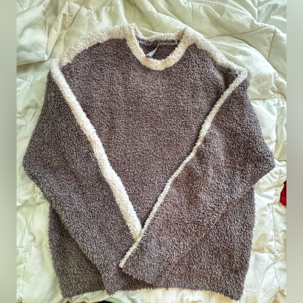 SKIMS COZY GRAY CHALK MULTI UNISEX PULLOVER L/XL